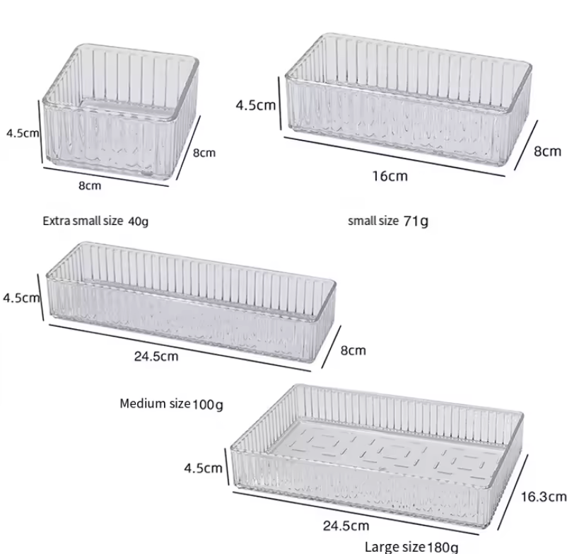 Clear Drawer Organizer Box – Makeup, Kitchen & Vanity Storage | Néa Collection Plus